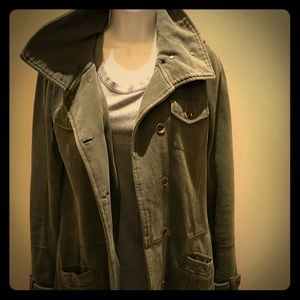 HURLEY army green sweatshirt jacket *versatile*